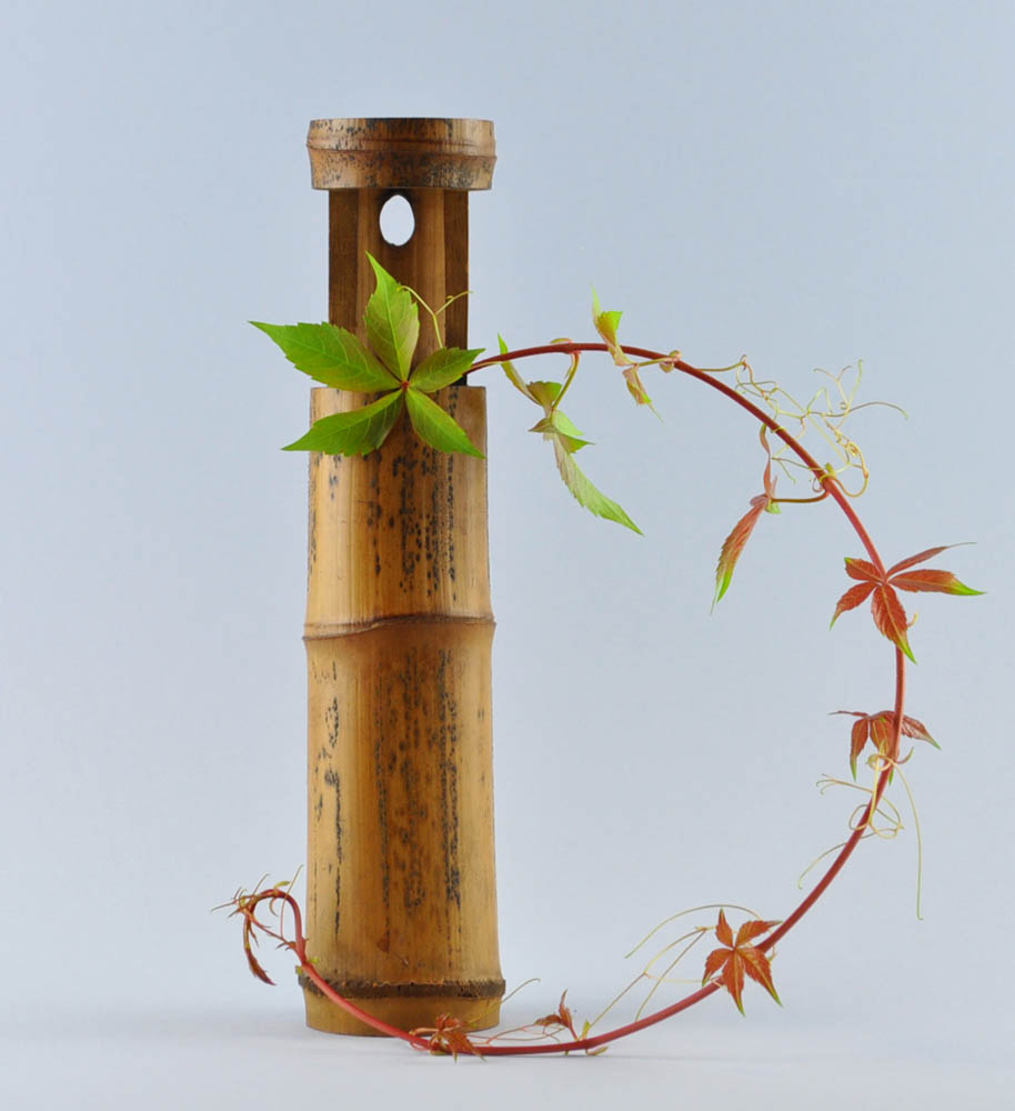 Bamboo hanging vase. (Sold)