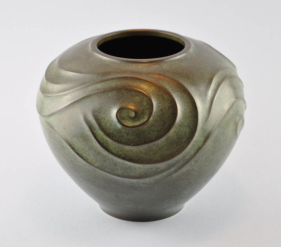 Bronze vase by Yashima Boshu. (Sold)