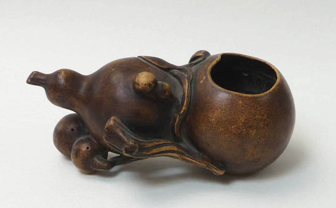 Brown pottery flower vase
