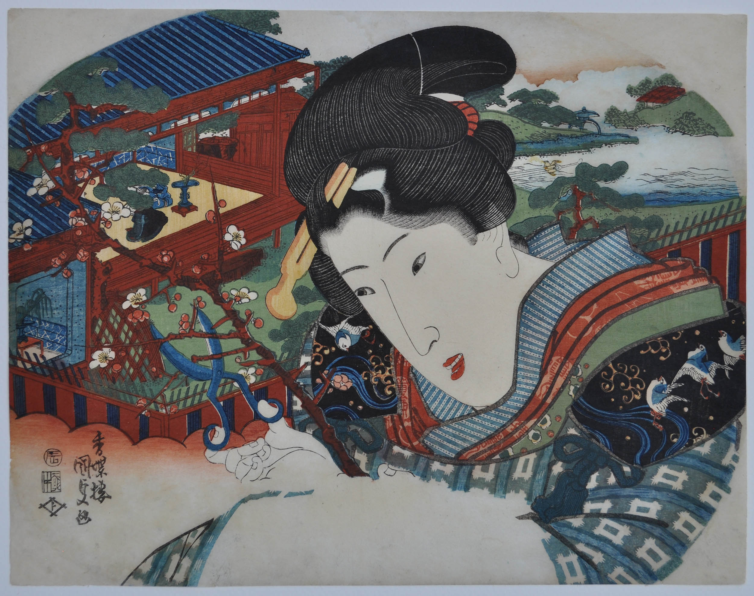 KUNISADA (1786–1865). Making ikebana KUNISADA (1786–1865). Making ikebana
