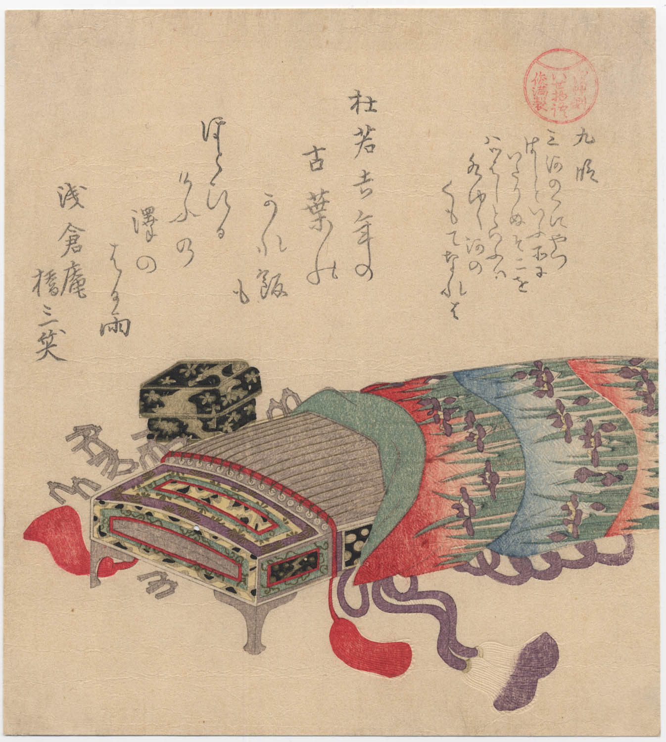 SHUNMAN  (1757–1820). A koto. (Sold)