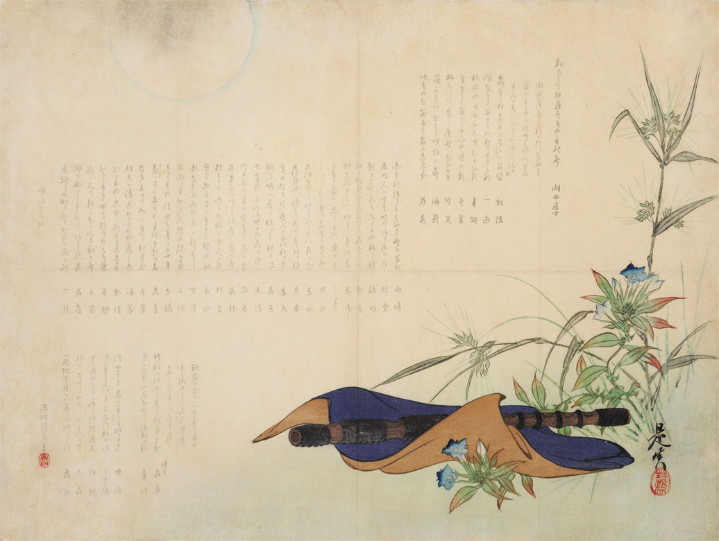 ZESHIN  (1807-1891). A flute and flowers. (Sold)