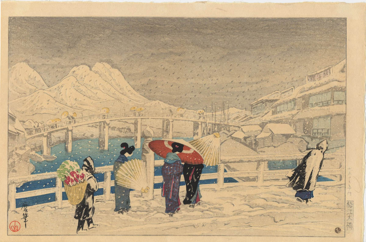 ODA KAZUMA (1882-1956). Snow at Matsue ODA KAZUMA (1882-1956). Snow at Matsue