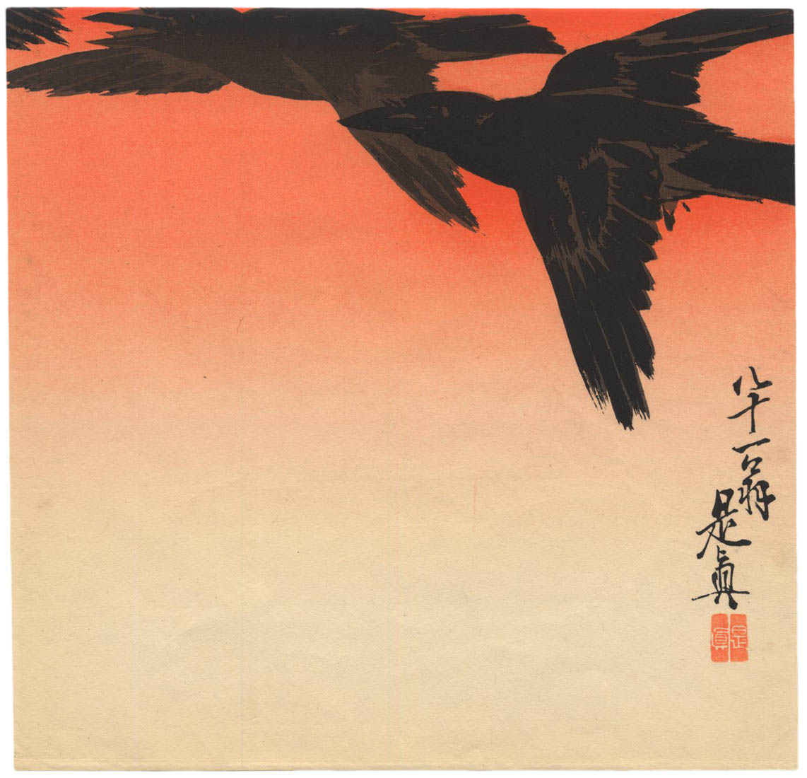 ZESHIN (1807-1891). Corvi all'alba ZESHIN (1807-1891). Corvi all'alba
